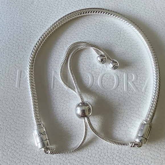 Pandora Moments Snake Chain Slider Bracelet - Picture 9 of 11